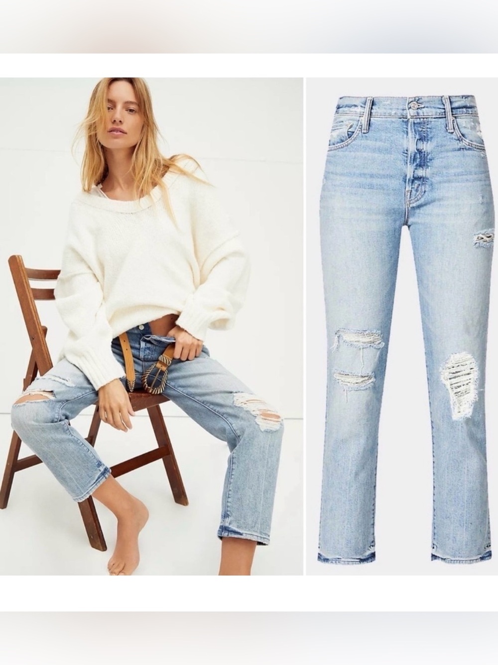 Mother Denim Scrapper Ankle Straight Leg
Jeans in Wicked Wild Calling size 29